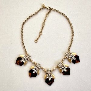 J.Crew crystal and tortoise color statement necklace
